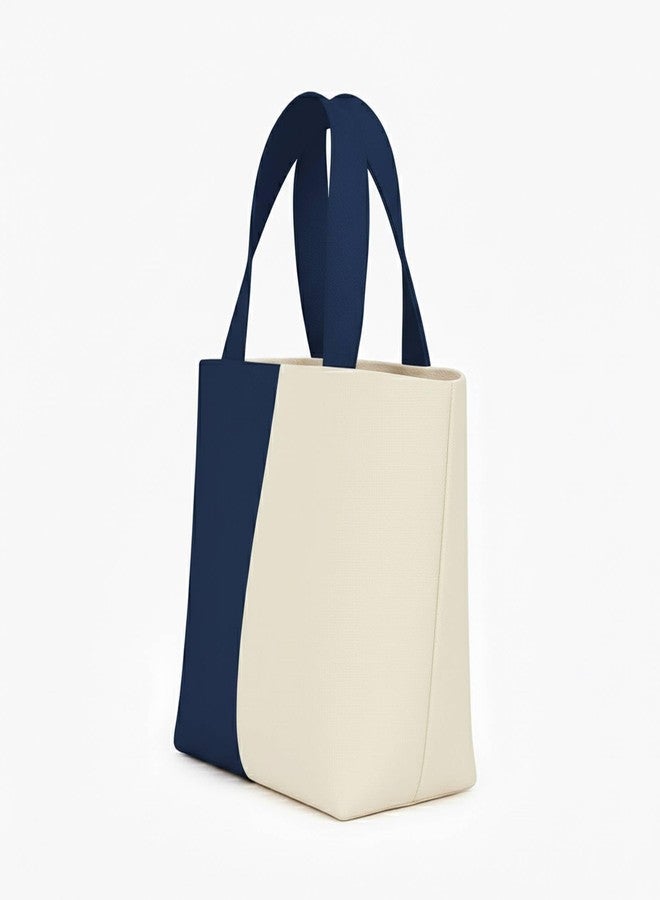 ليفي حقيبة يد صغيرة من قماش الكانفاس للنساء | حقيبة يد صغيرة بسحاب وجيب داخلي | حقيبة قماش قطنية خفيفة الوزن للاستخدام اليومي والسفر والتسوق والإهداء (قطعة واحدة) (أزرق داكن) - Image 4